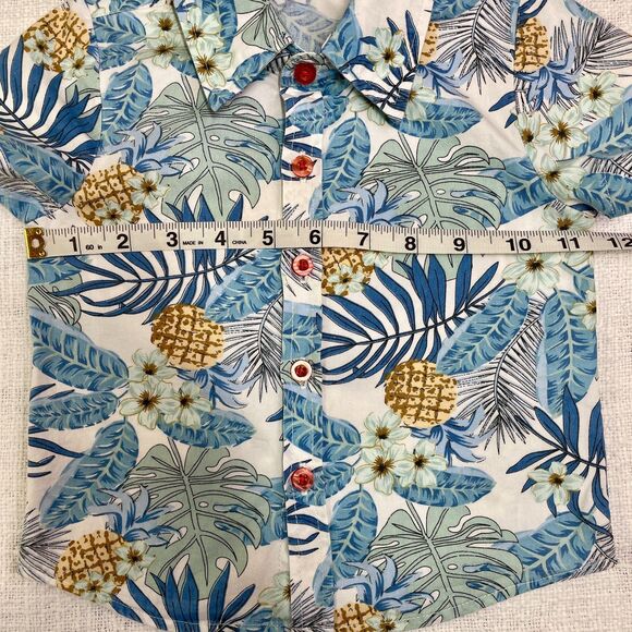 Boys Hawaiian Floral Button Down Shirt 12-18 Months Mud Kingdom Short Sleeve - Picture 2 of 8